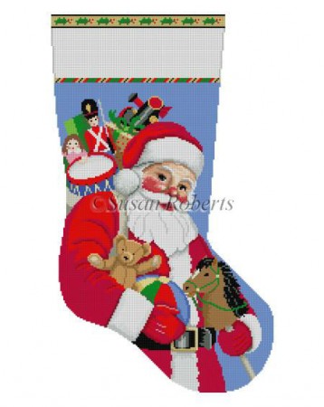 Santa Carrying Toys – Po's Needlepoint